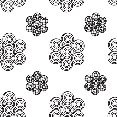 Abstract black and white seamless pattern texture with floral elements. Vector illustrationのイラスト素材