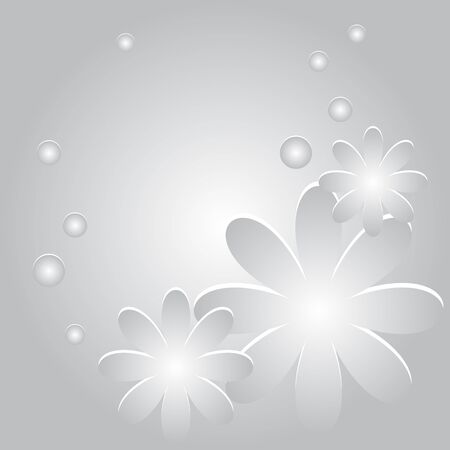 Vector abstract background with flowers and circlesのイラスト素材