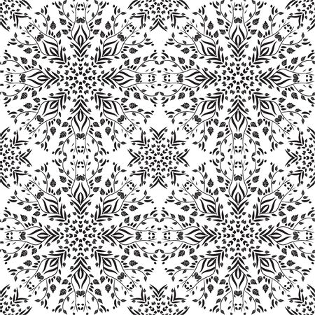 Abastract monochrome seamless pattern. Black pattern on a white backgroundの写真素材