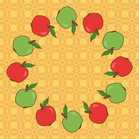 Apple card. Hand drawing vector illustrationのイラスト素材