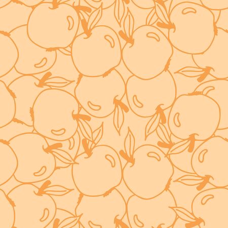 Seamless pattern with red and green apples. Hand drawing vector illustrationのイラスト素材