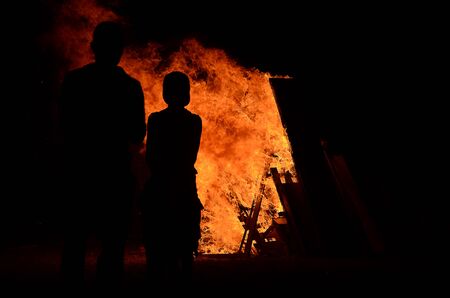 Blaze fire flame texture backgroundの写真素材