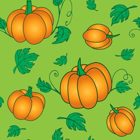 Hand drawn pumpkin. Seamless pattern background. Vector illustrations.のイラスト素材