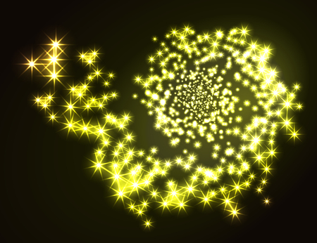 Glowing galaxy on black background.のイラスト素材