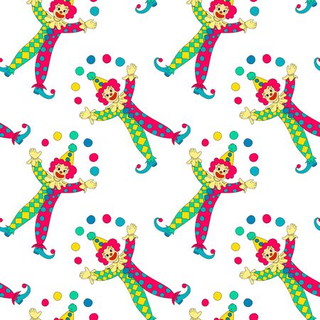 clowns seamless pattern background. Vector illustrationのイラスト素材