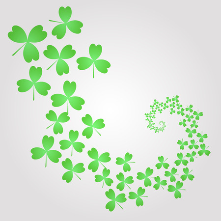 Clover leaves on gray background. Vector design elements. Vector illustration.のイラスト素材