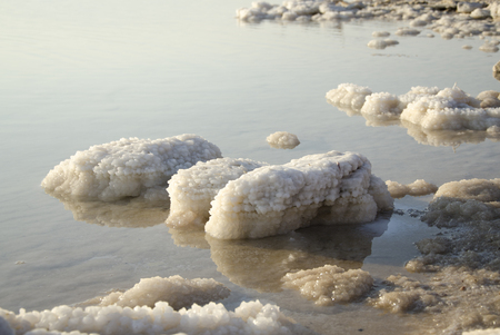 Dead Sea Dawn, Salt Rocks at The Dead Seaの写真素材