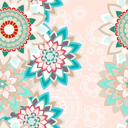 Abstract seamless pattern ornament. Mandala repeat pattern. Vintage background. Vector illustration.のイラスト素材