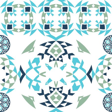 Ethnic seamless pattern with triangle and abstract geometric ornament. Tribal background texture. Vector illustration hipster background.のイラスト素材