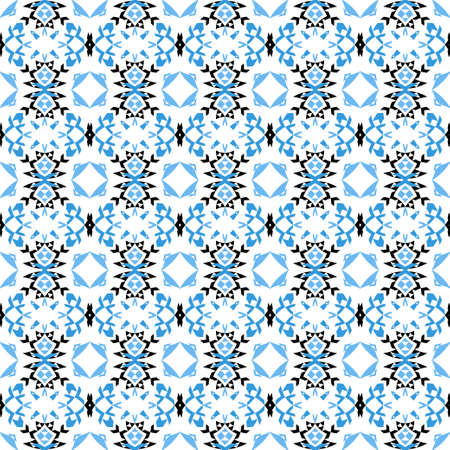 Ethnic seamless pattern with triangle and abstract geometric ornament. Tribal background texture. Vector illustration hipster background.のイラスト素材