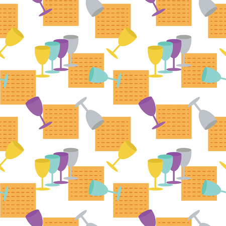 Passover seamless pattern background, colored chalice illustration.のイラスト素材