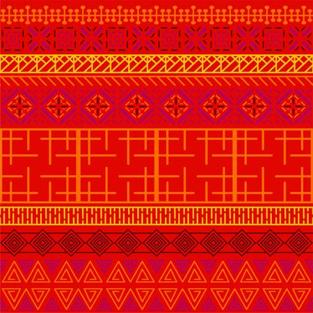Tribal ethnic seamless pattern. Abstract geometric ornament with African motifs. Perfect for textile print, wallpaper, cloth design, tissue, wrapping paper and fabric design.のイラスト素材
