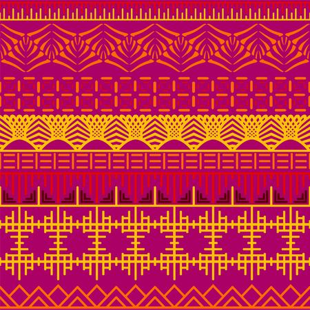 Tribal ethnic seamless pattern. Abstract geometric ornament with African motifs.Vector illustration. Perfect for textile print, wallpaper, cloth design, tissue, wrapping paper and fabric design.のイラスト素材