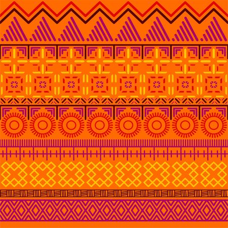 Tribal ethnic seamless pattern. Abstract geometric ornament with African motifs. Vector...