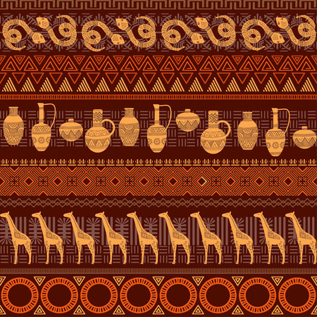 Tribal ethnic seamless pattern.のイラスト素材