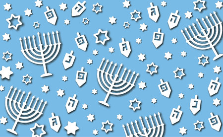 Blue Hanukkah backgroundのイラスト素材