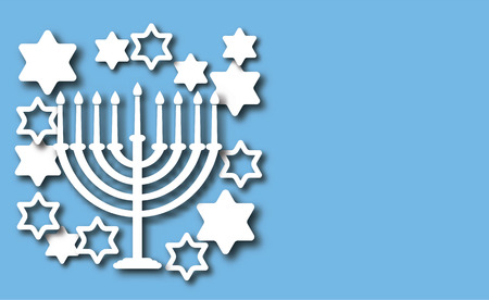 Blue Hanukkah backgroundのイラスト素材