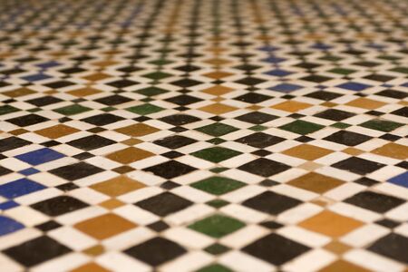 Texture of a Arabic floor in Marrakech, Morocco の写真素材