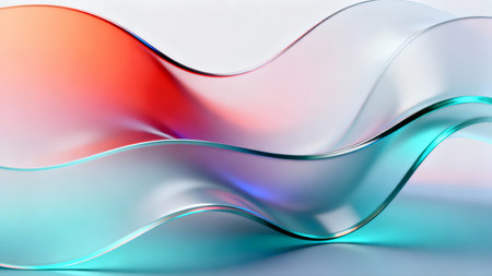 abstract background with blue and red waves, 3d render illustrationの素材