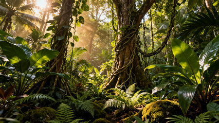 Tropical rainforest in Costa Rica, Central America, South Americaの素材