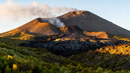 Volcanic eruption on Mount Etna, Sicily, Italy.の素材