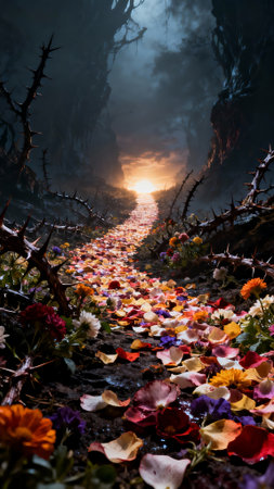 Crown of thorns on the ground in the forest. Halloween conceptの素材