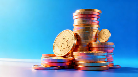 Graduation cap and gold coins. Education concept. 3D Renderingの素材