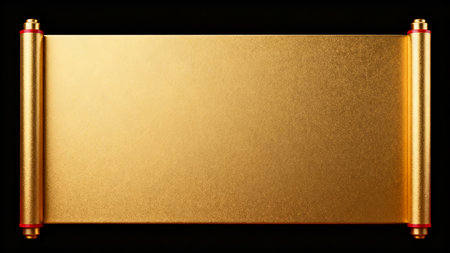 Blank golden business card isolated on black background with copy space.の素材