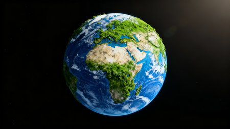 Earth planet view from space. Elements of this image furnished by NASAの素材