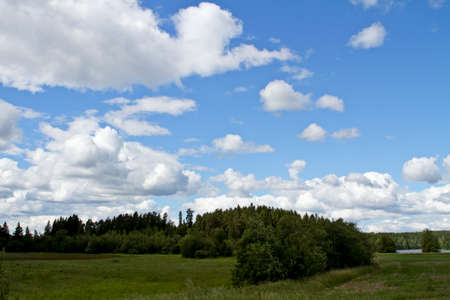 Beautiful view in the countryside of Finlandの写真素材