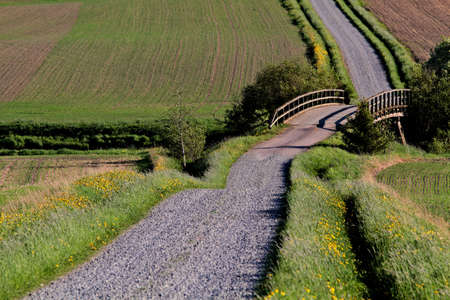 Country road over a bridge in the valley