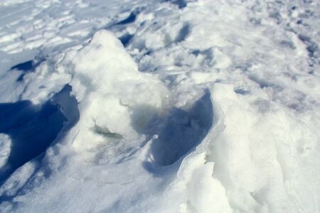 Wet snow cover in winter.