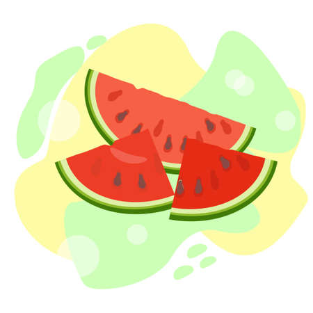 Watermelon fruit art. Flat illustration