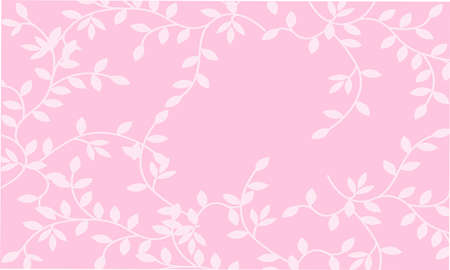 Delicate pink background with white leaves. Vector illustrationのイラスト素材