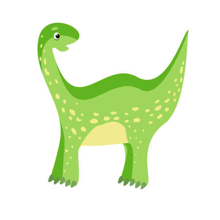 Cute dinosaur. Colorful baby illustration. Vector isolated on white background. Cartoon style.のイラスト素材