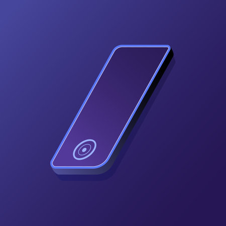 Smartphone 3d icon. Stylish smartphone isolated on a colored background. Digital mobile technology. Vector illustration.のイラスト素材