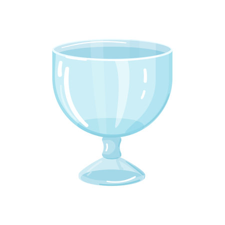 Glass dishes for ice cream. Empty vase for desserts or sweets vector illustration isolated on white backgroundのイラスト素材