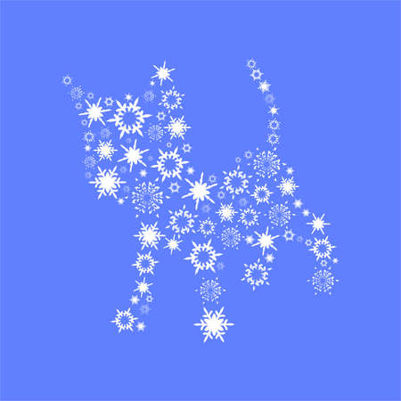 abstract the cat out of snowflakes のイラスト素材