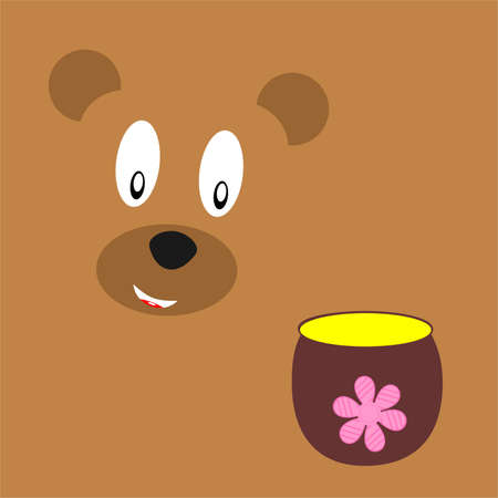 Bruin bear and honeyのイラスト素材