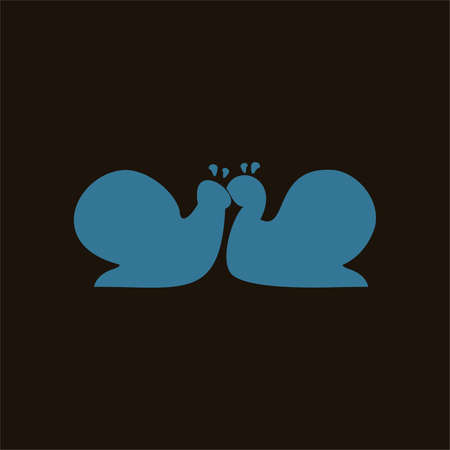 snails love each other ,vector illustrationのイラスト素材