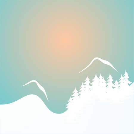January winter sunset,vector illustrationのイラスト素材