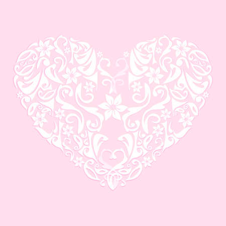 abstract pink love heart,vector illustrationのイラスト素材