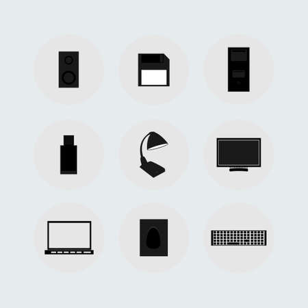 computer icons on the background,vector illustrationのイラスト素材