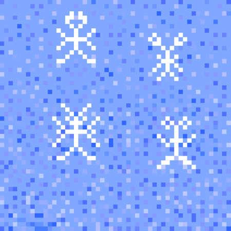 drawing in the style of pixel art,vector illustrationのイラスト素材