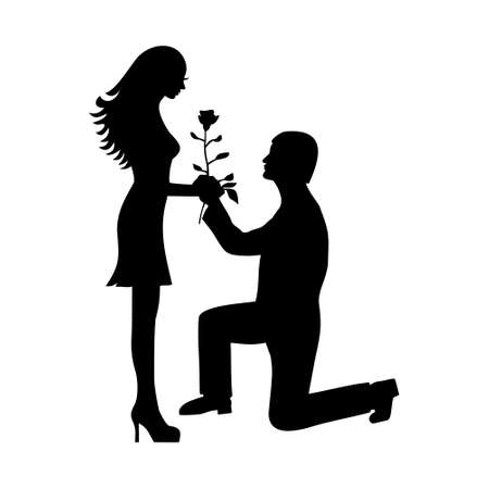 the man recognized the woman in love,illustrationのイラスト素材