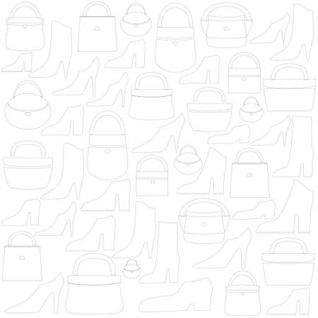 image of bags and shoes on white background,vector illustrationのイラスト素材