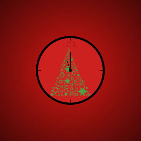 Christmas open ,Christmas clock,vector illustrationのイラスト素材