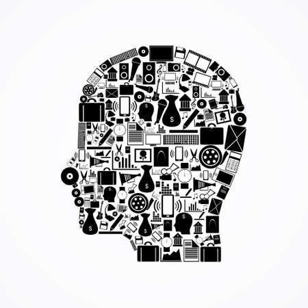 Icons business head, vector illustration.のイラスト素材