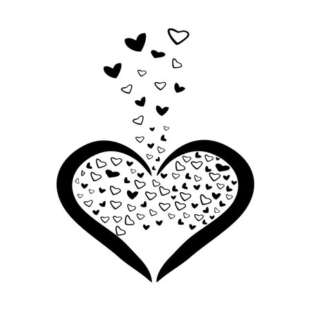 An hourglass-shaped heart,vector illustrationのイラスト素材