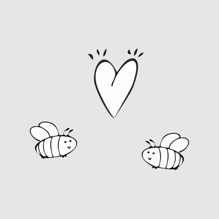 bees and love,vector illustrationのイラスト素材